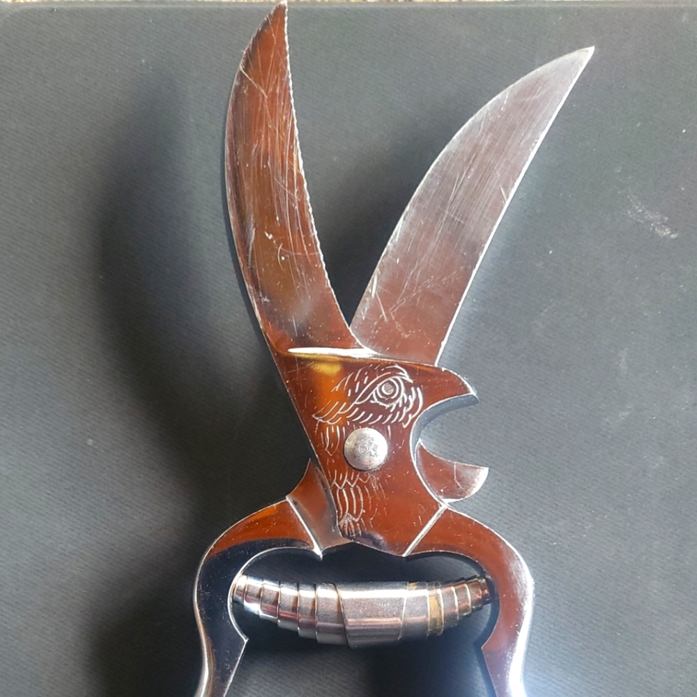 Rare Find Vintage Poultry Scissors Chrome 1960's   Solingen Germany